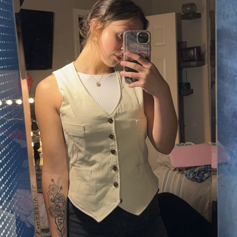 Houston white cream/white vest